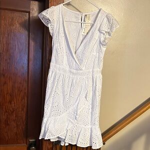 Elegant White Eyelet Dress